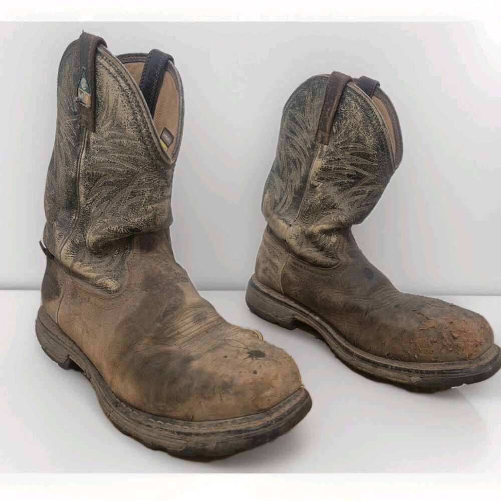 Ariat Men's Workhog Waterproof Met Guard  Boot Composite Toe Brown Size 10.5D